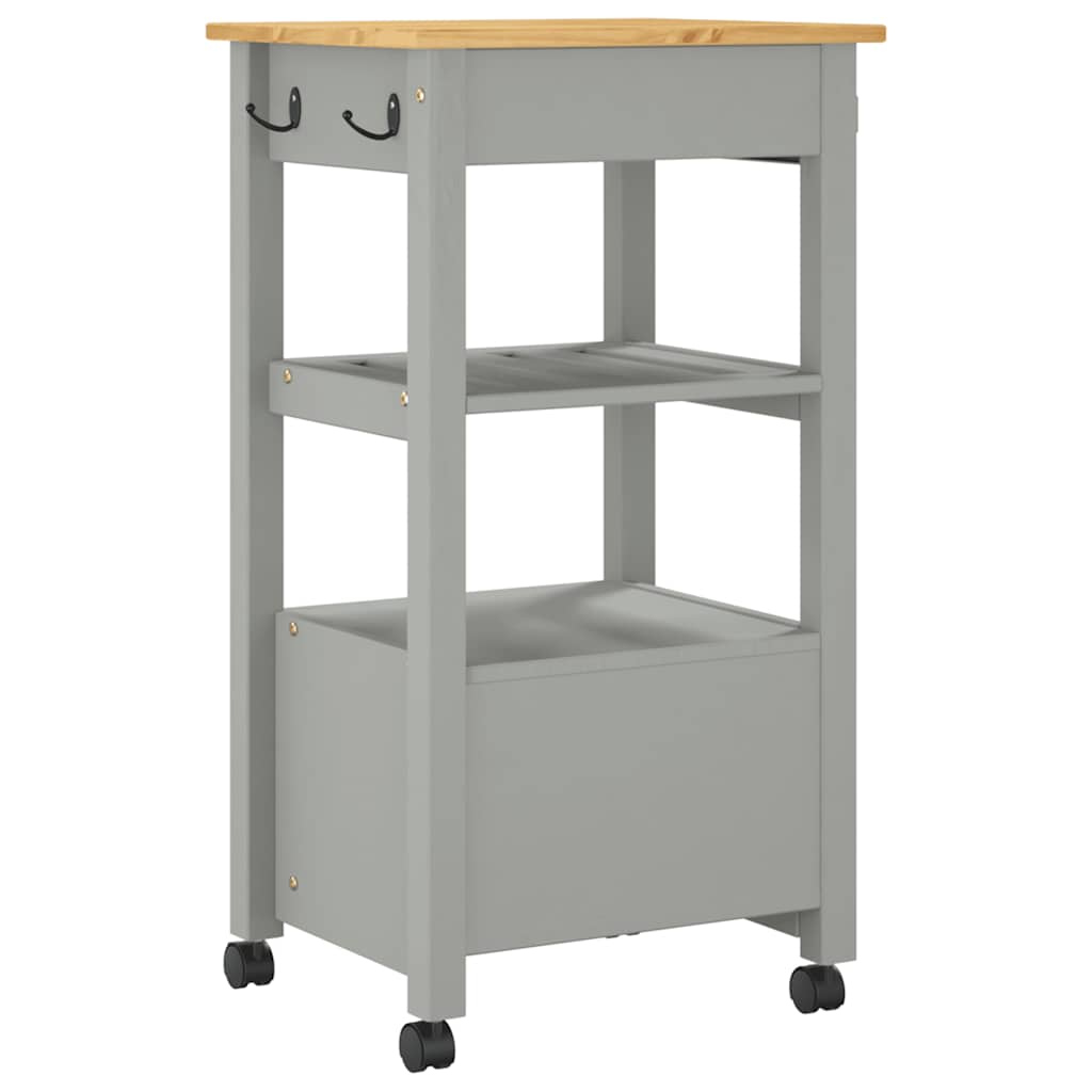 Kitchen Trolley MONZA 48x40x88.5 cm Solid Wood Pine